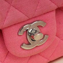Chanel Pink Jersey Classic Double Flap Medium Bag