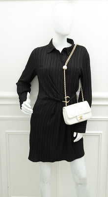 Chanel White CC Double Pearl Mini Flap Bag