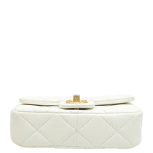 Chanel White CC Double Pearl Mini Flap Bag