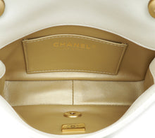 Chanel White CC Double Pearl Mini Flap Bag