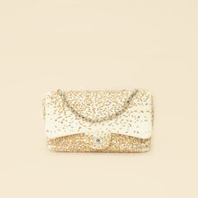Chanel Bicolor Raffia Sequins Single Flap Jumbo Bag