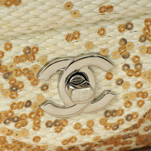 Chanel Bicolor Raffia Sequins Single Flap Jumbo Bag