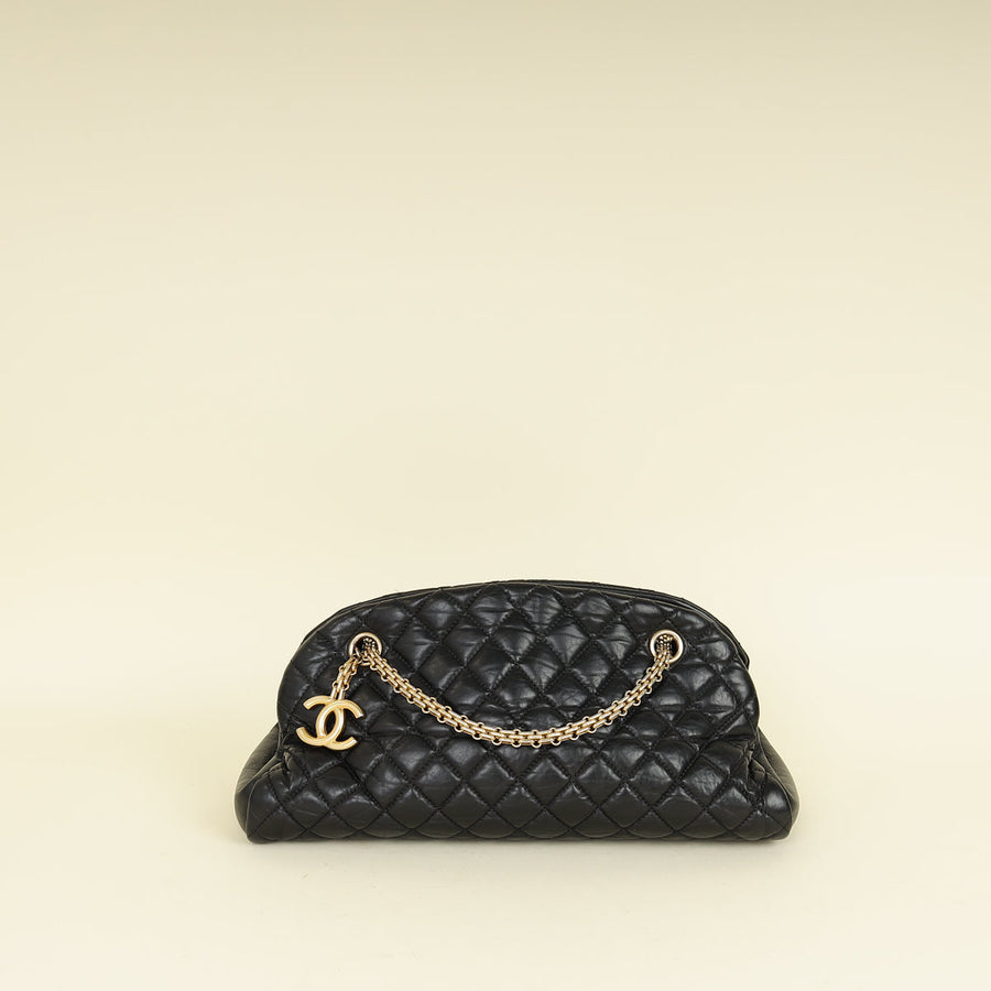 Chanel Black CC Just Mademoiselle Bowling Bag