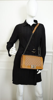 Chanel Caramel Duo Boy Flap Medium Shoulder Bag