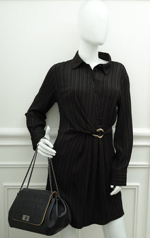 Chanel Black Reissue Chocolate Bar Accordion Flap Bag