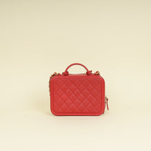 Chanel Red CC Filigree Medium Vanity Bag