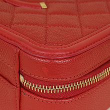 Chanel Red CC Filigree Medium Vanity Bag