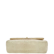 Chanel Pearl Beige Python CC Classic Double Flap Jumbo Bag