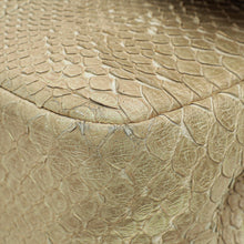 Chanel Pearl Beige Python CC Classic Double Flap Jumbo Bag