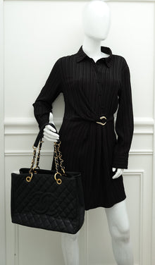 Chanel Black CC GST Medium Tote Bag