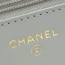 Chanel Grey CC Shiny Wallet On Chain