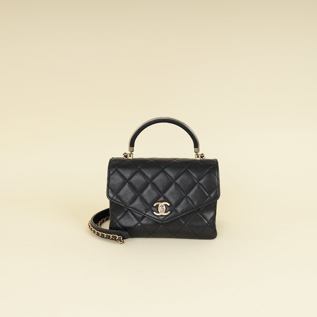 Chanel Black CC Top Handle Envelope Flap Bag