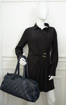 Chanel Indigo Blue CC Quilted Hidden Chain Bowler Bag