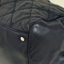 Chanel Indigo Blue CC Quilted Hidden Chain Bowler Bag