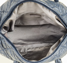 Chanel Indigo Blue CC Quilted Hidden Chain Bowler Bag