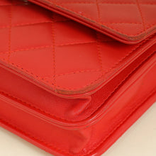 Chanel Red Square Wallet on Chain