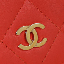 Chanel Red Square Wallet on Chain