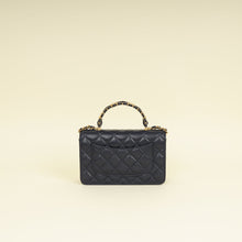 Chanel Navy Blue CC Top Handle Wallet On Chain