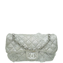 Chanel Metallic Silver Aged Ice Cube On the Rocks Flap Bag
