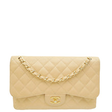 Chanel Beige CC Classic Double Flap Jumbo Bag