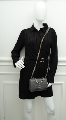 Chanel Grey CC 19 Wallet On Chain