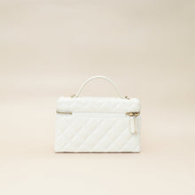 Chanel White CC Quilted Top Handle Slim Vanity With Chain