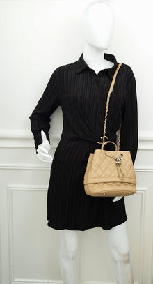 Chanel Beige CC Rolled Up Drawstring Bucket Bag