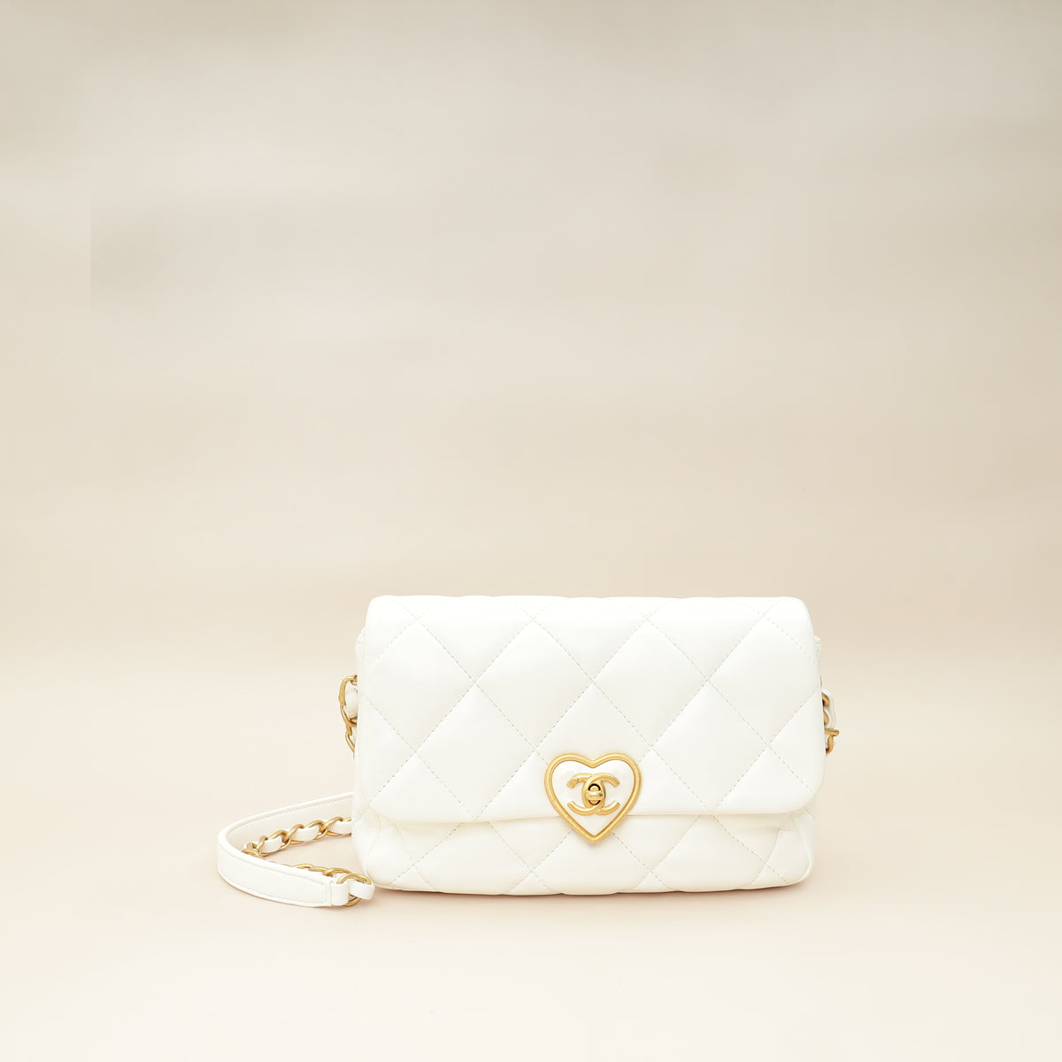 Chanel White CC Plexiglass Quilted Coco Love Flap Bag