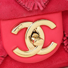 Chanel Fuchsia Diamond Fringe Flap Bag
