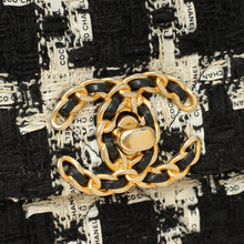 Chanel Bicolor Tweed Ribbon Houndstooth Chanel 19 Small Bag