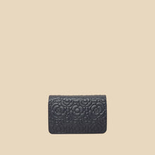 Chanel Navy Blue CC Camellia Flower Embossed Wallet On Chain