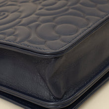 Chanel Navy Blue CC Camellia Flower Embossed Wallet On Chain