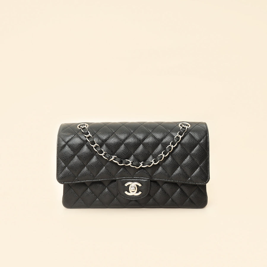 Chanel Black Classic Double Flap Medium Bag