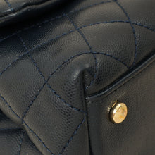 Chanel Navy Lizard Embossed Coco Handle Small Bag