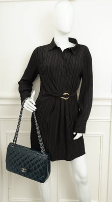 Chanel Dark Grey Classic Double Flap Jumbo Bag