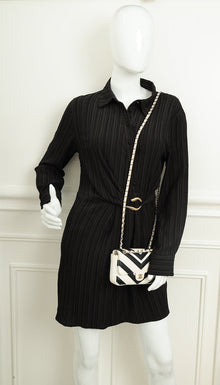 Chanel Bicolor Chevron Stitched Mini Flap Bag