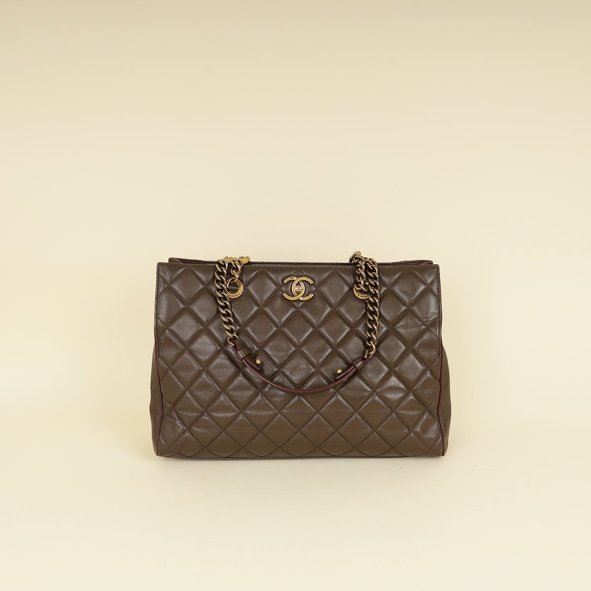 Chanel Brown Quilted Perfect Edge Tote Bag