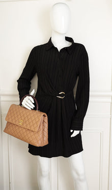 Chanel Bicolor CC Coco Handle Lizard Touch Bag