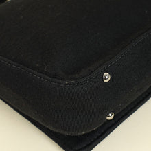 Chanel Black CC Chocolate Bar Cotton Studded Jersey Shoulder Bag