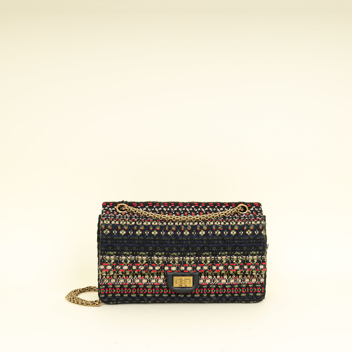 Chanel Multicolor 2.255 Reissue Tweed Double Flap 226 Bag