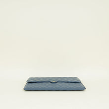 Chanel Grey Blue CC Flap Zip Clutch