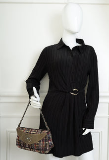 Chanel Brown Multicolor CC Fantasy Single Flap Tweed with Lizard Bag