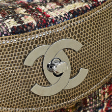 Chanel Brown Multicolor CC Fantasy Single Flap Tweed with Lizard Bag