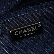 Chanel Navy Blue CC Denim Triple Chain Bag