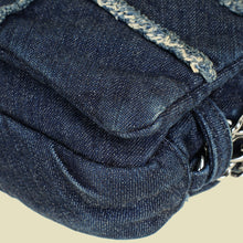 Chanel Navy Blue CC Denim Triple Chain Bag
