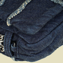 Chanel Navy Blue CC Denim Triple Chain Bag