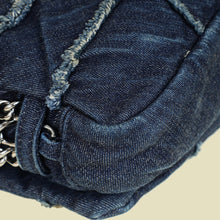 Chanel Navy Blue CC Denim Triple Chain Bag