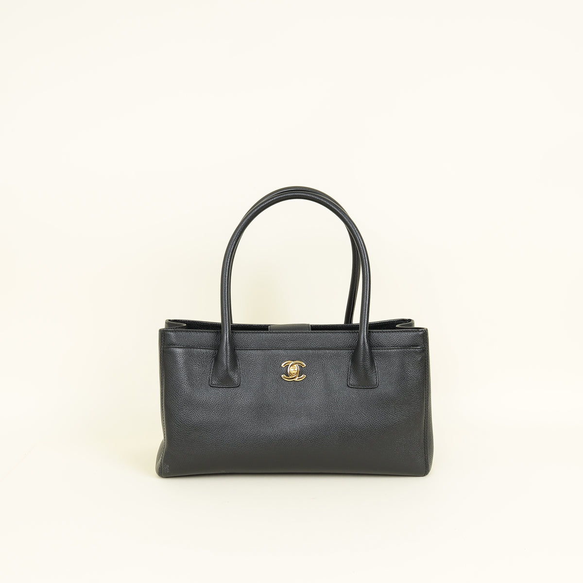 Chanel Black CC Executive Cerf Tote Small Bag