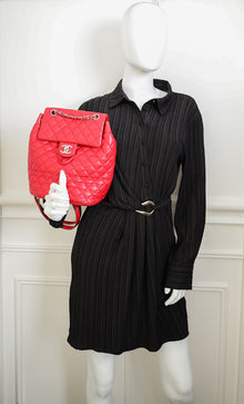 Chanel Red CC Classic Quilted Backpack Bag
