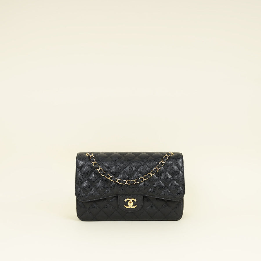 Chanel Black CC Classic Double Flap Jumbo Bag